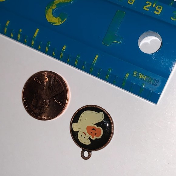 Cute Ghost with Pumpkin Halloween Charm - Picture 9 of 11